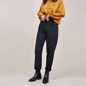 [SOLD] Frnch Paris Pearl Pantalon Striped High Waist Trousers L